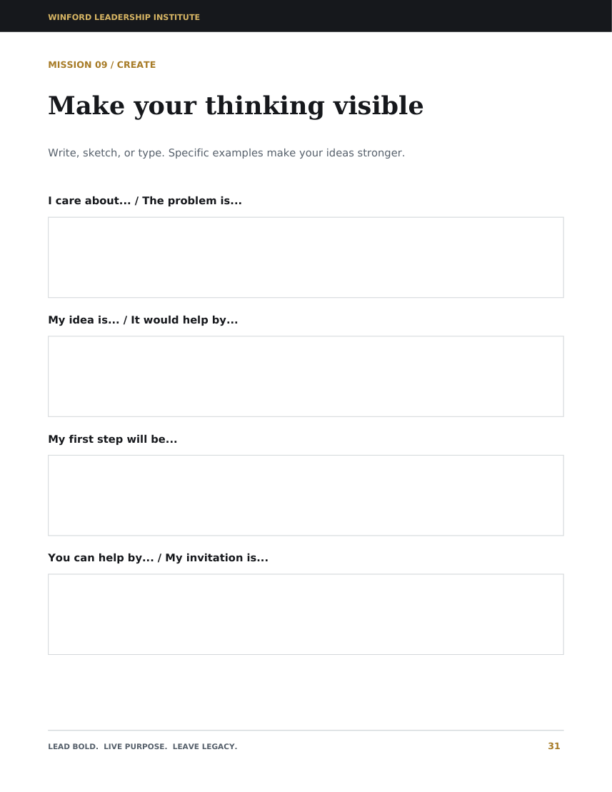 Share a purposeful idea worksheet preview